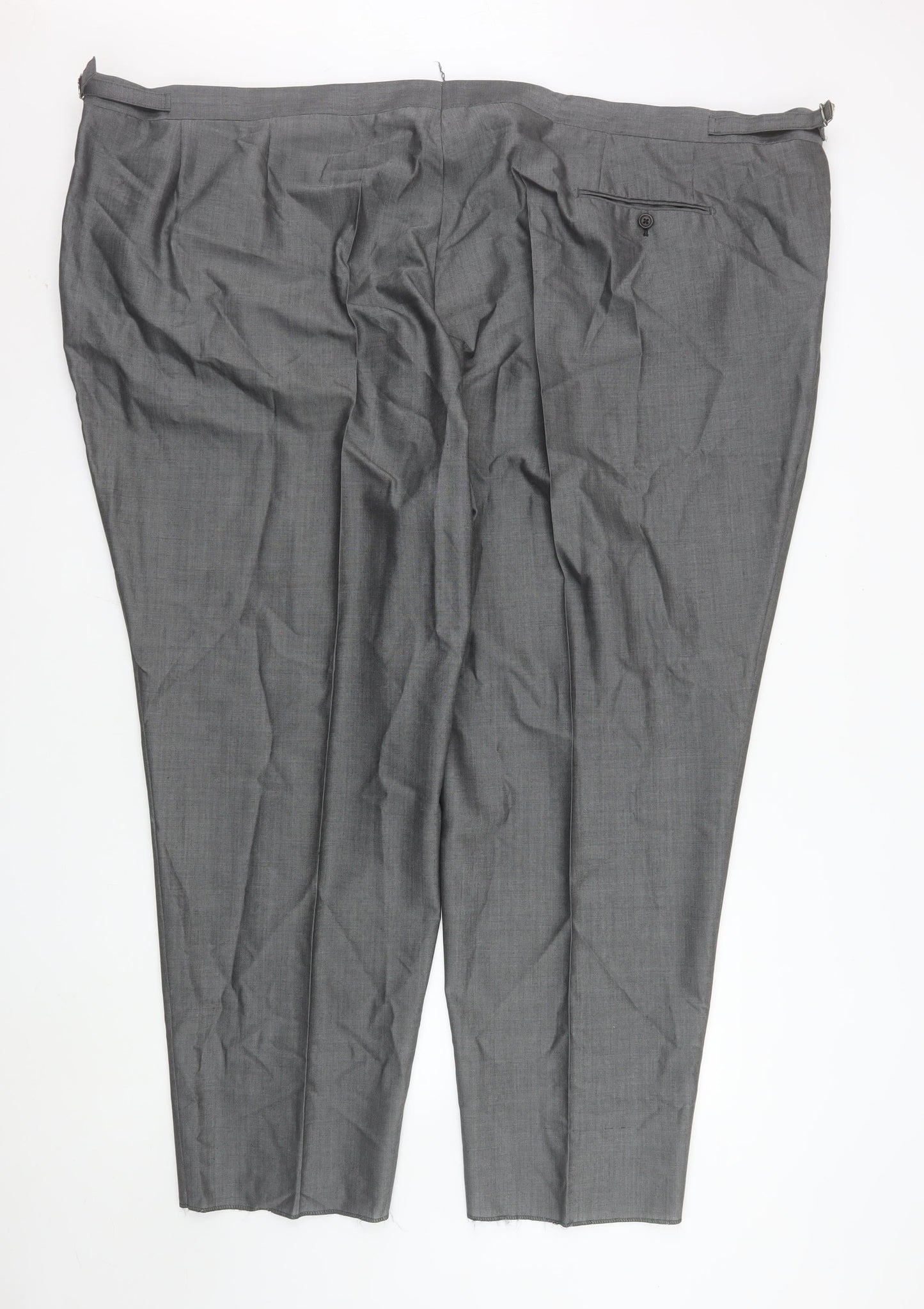 Torre Men’s Grey Wool Blend Pleated Dress Trousers Size 60S