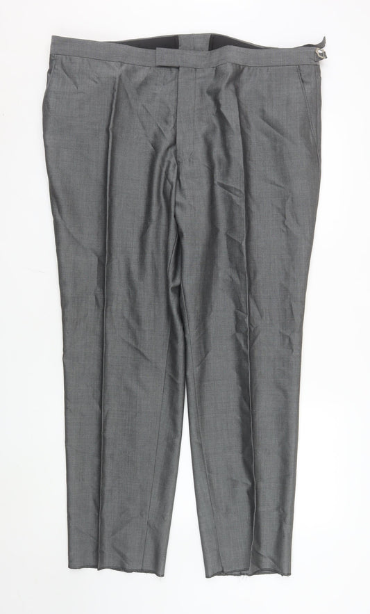 Torre Cerimonia Men's Grey Wool Blend Dress Pants Size 44S