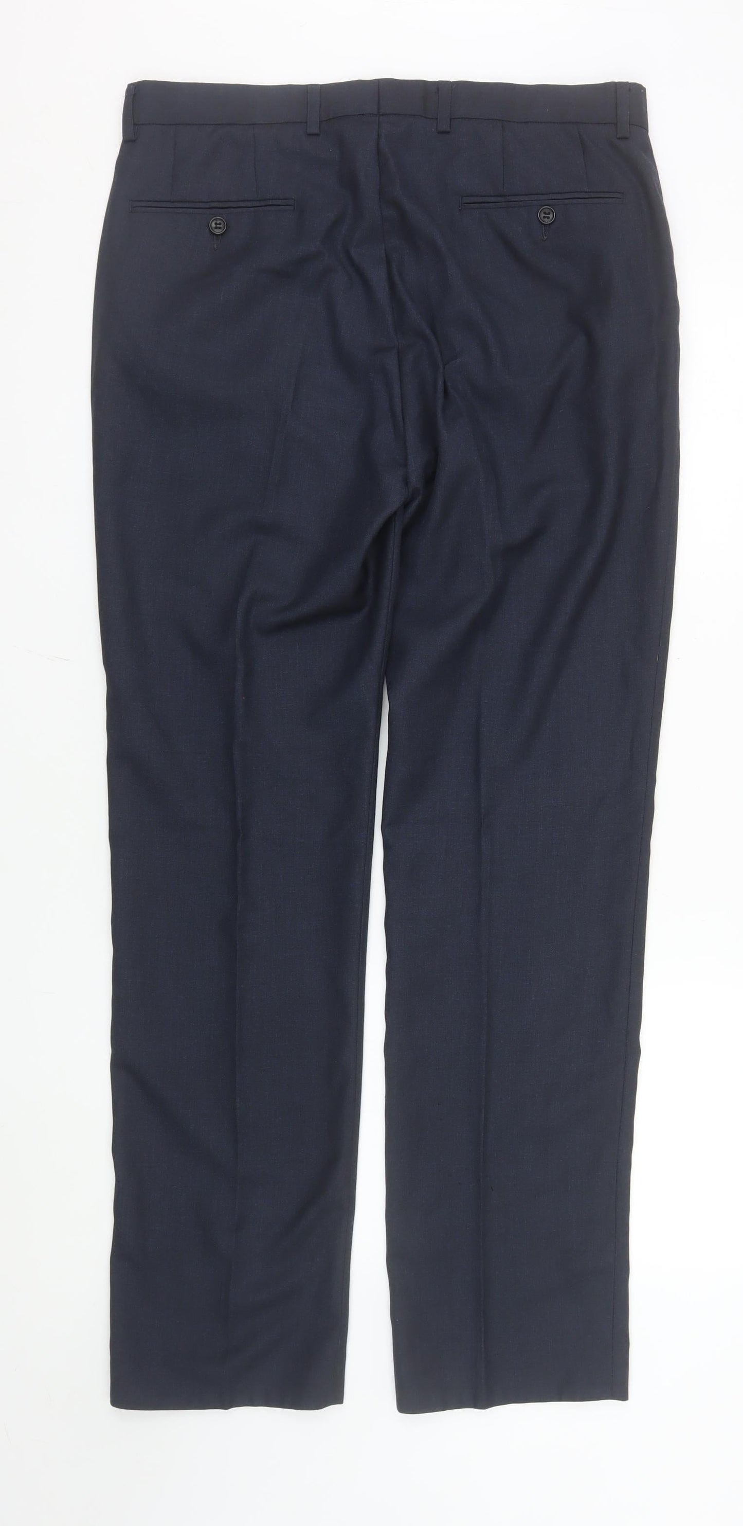 George Men’s Blue Dress Trousers 34W 33L Regular Fit Formal Pants