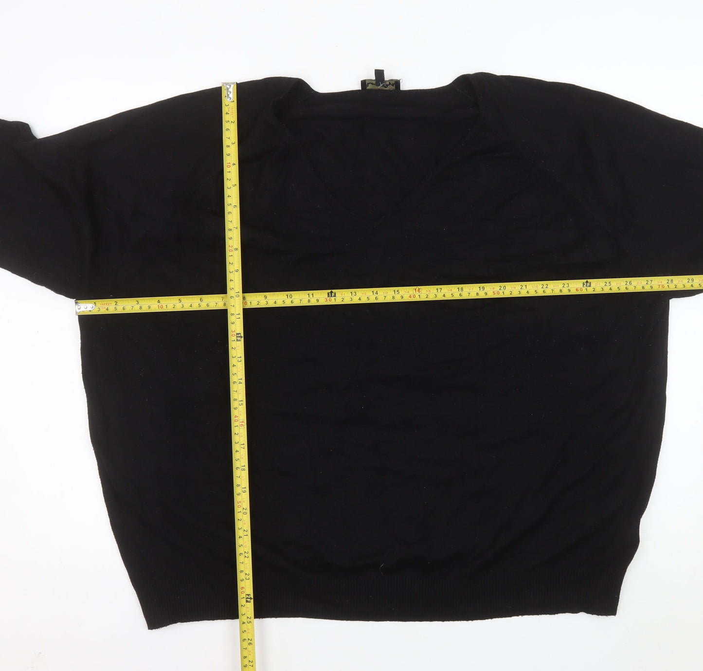 Phase Eight Womens Black V-Neck Pullover Sweater UK 2XL