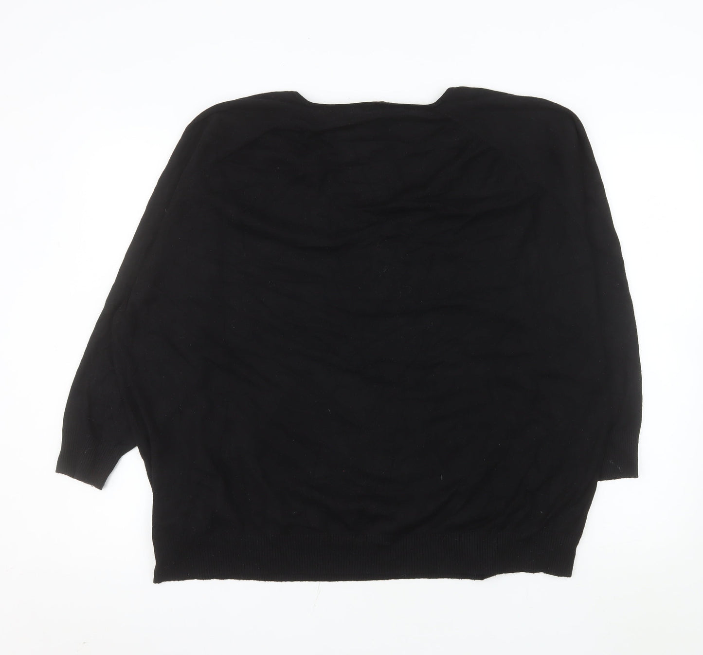 Phase Eight Womens Black V-Neck Pullover Sweater UK 2XL