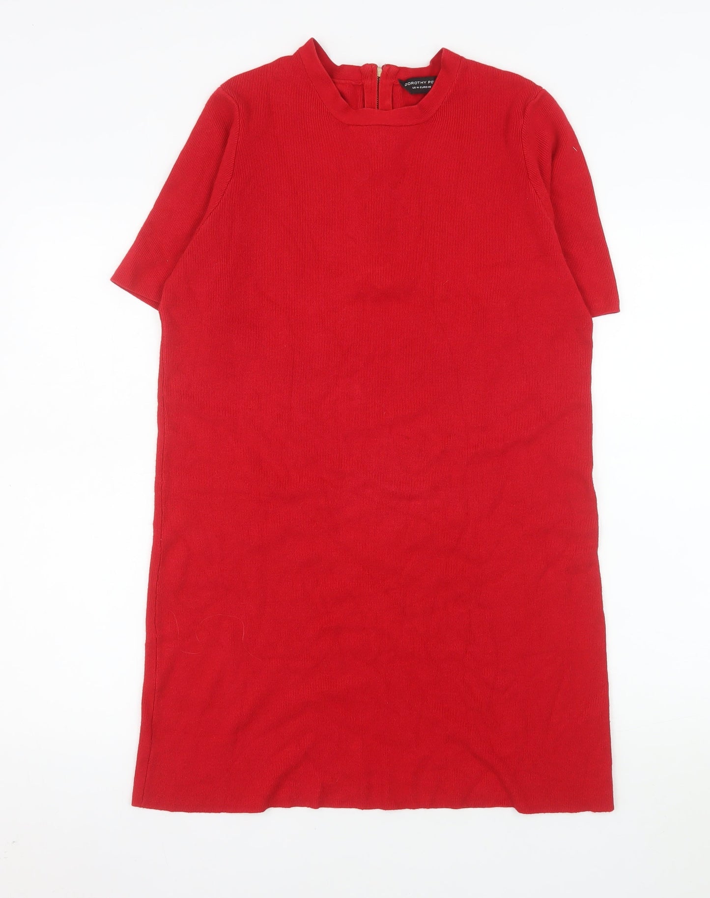 Dorothy Perkins Women Red Size 18 Shift Knit Dress