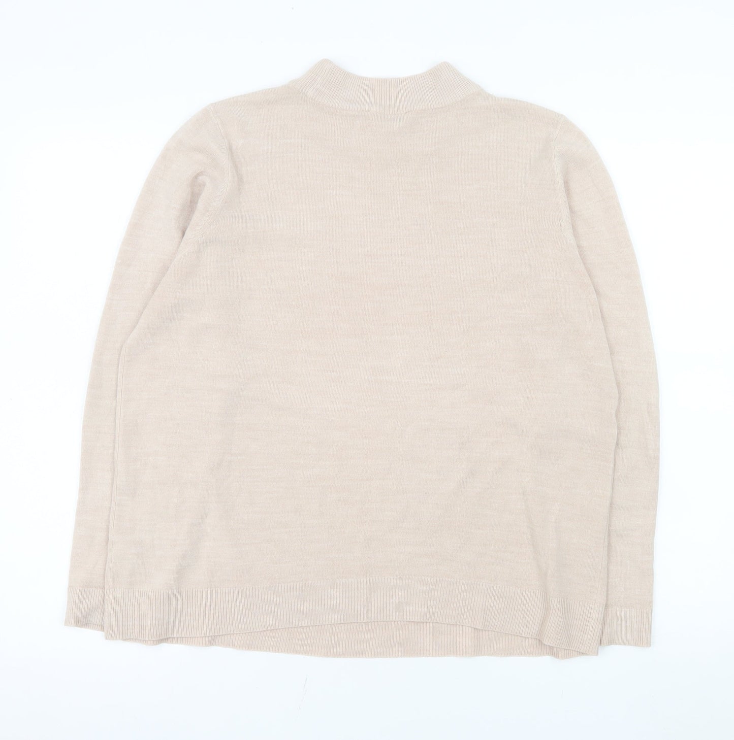 BHS Women Beige Long Sleeve Crew Neck Pullover Sweatshirt Size 18