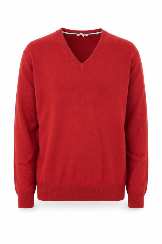 Gap Men's Red V-Neck Cotton Pullover Jumper Size M Casual Knitwear