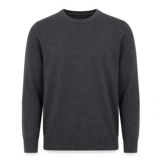 Front view of Easy Men’s Grey Acrylic Crew Neck jumper L