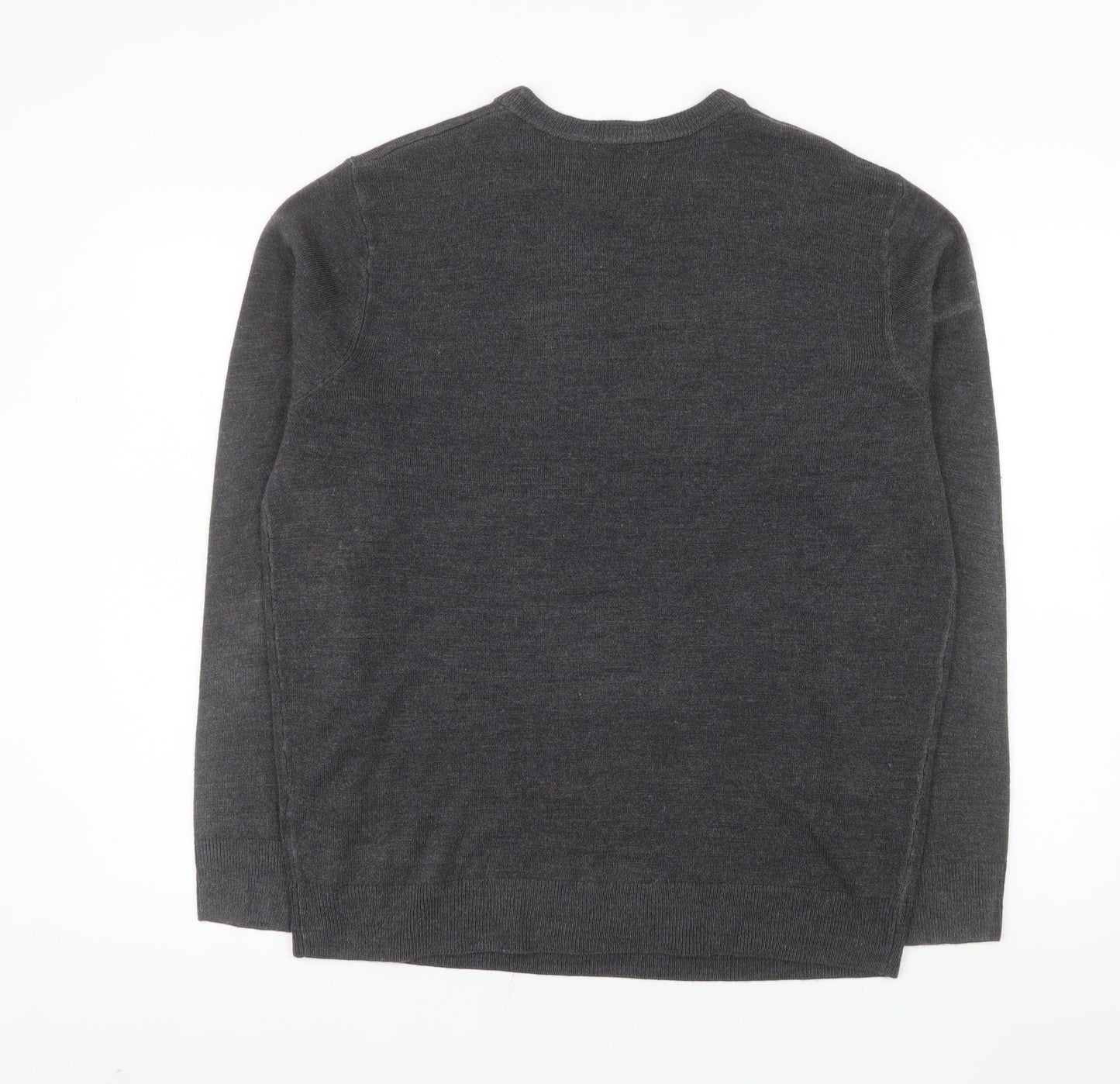 Easy Men’s Grey Acrylic Crew Neck Pullover Jumper L