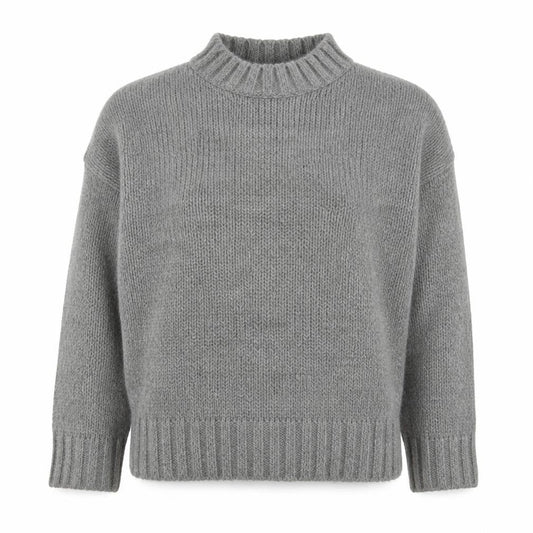 French Connection Women Grey Mock Neck Chunky Knit Jumper Size S