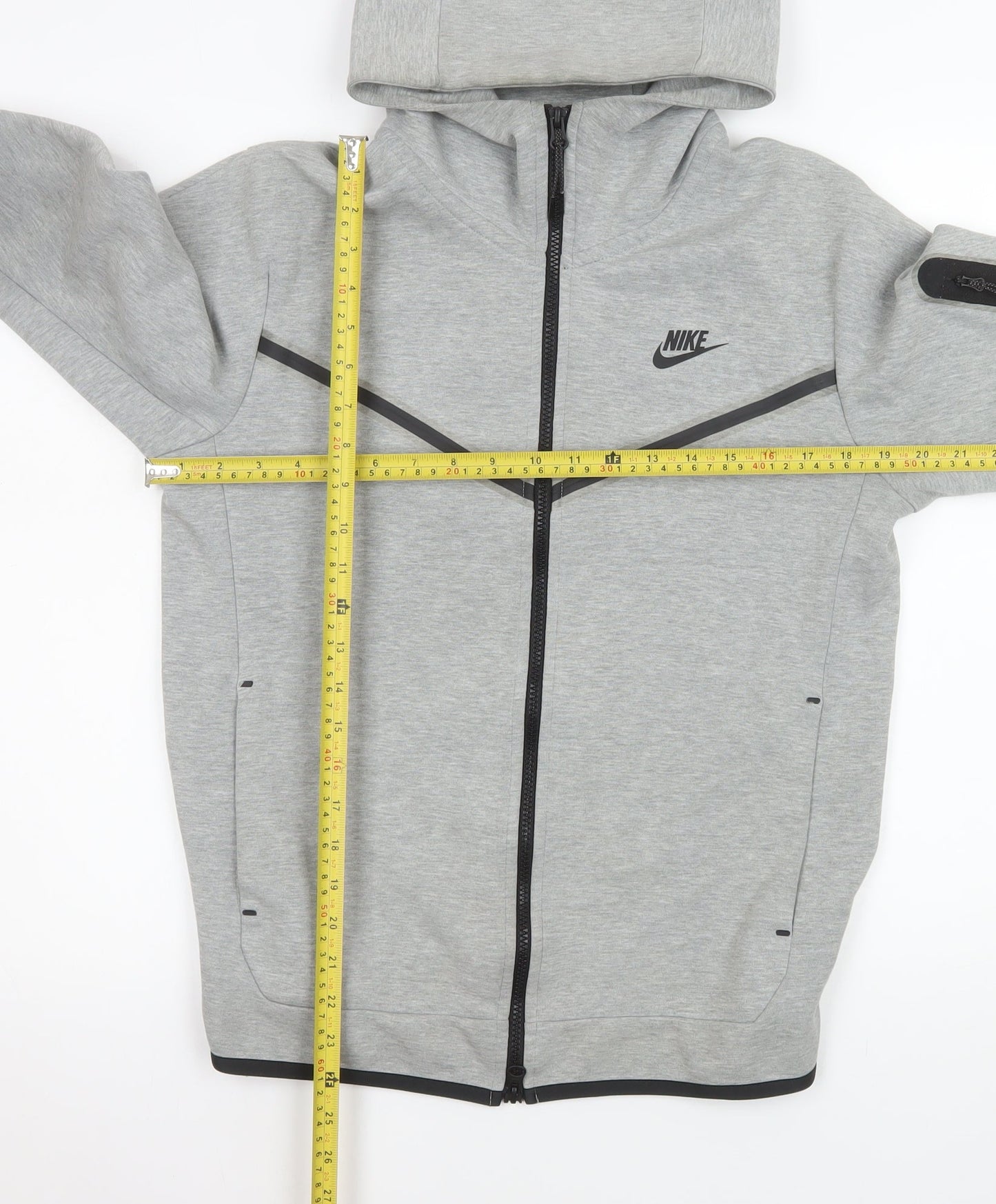 Nike Men's Grey Hooded Full Zip Sports Jacket Size S