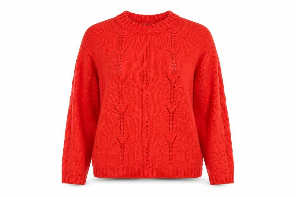 Marks & Spencer Women's Red Wool Blend Crew Neck Jumper Size S