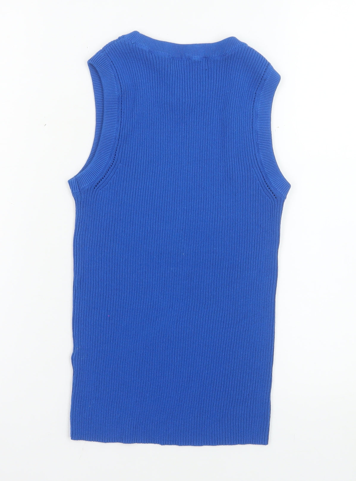 Marks and Spencer Women Blue Size 8 Sleeveless Knit Tank Top