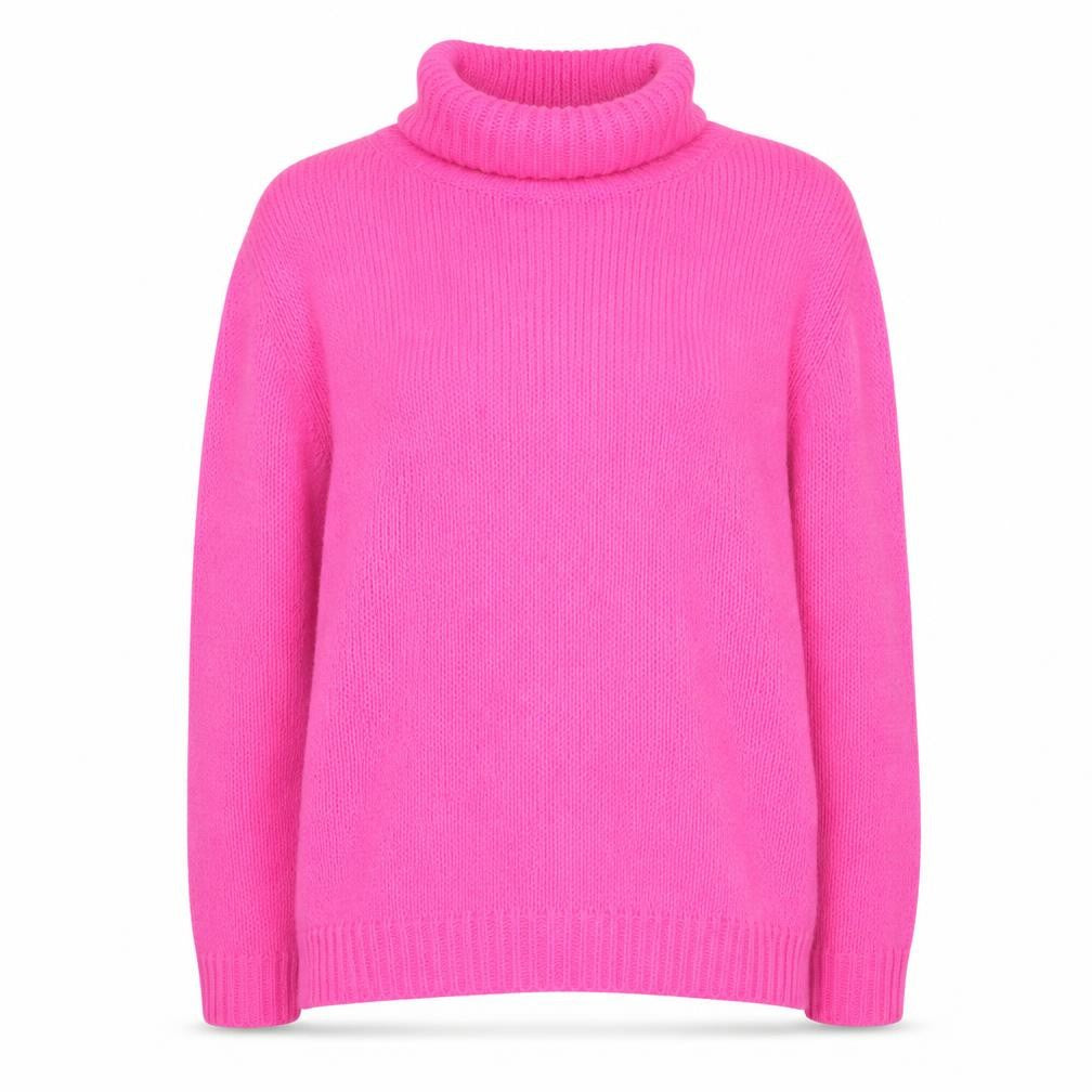 PrettyLittleThing Women's Pink Roll Neck Knitted Jumper Size S