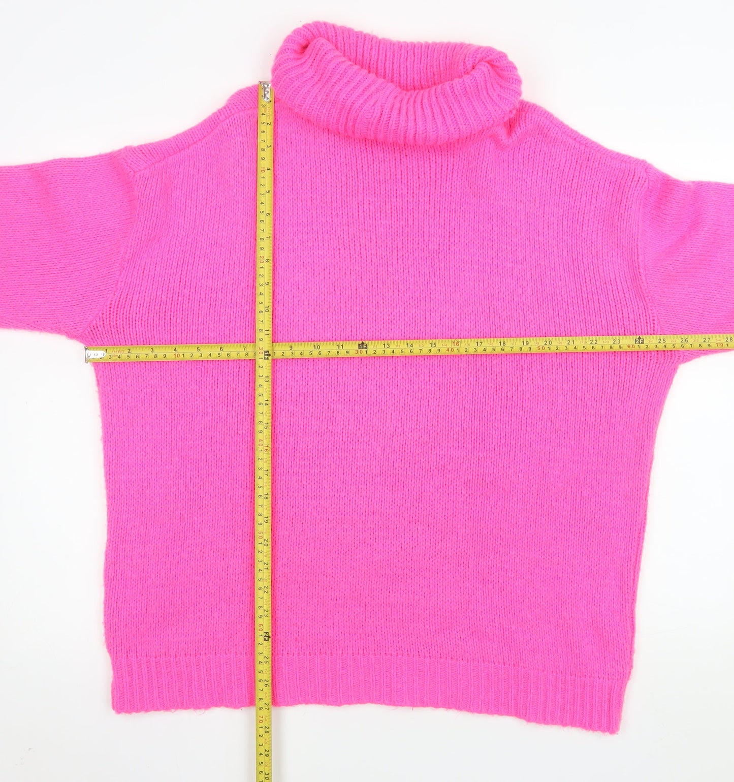 PrettyLittleThing Women's Pink Roll Neck Knitted Jumper Size S