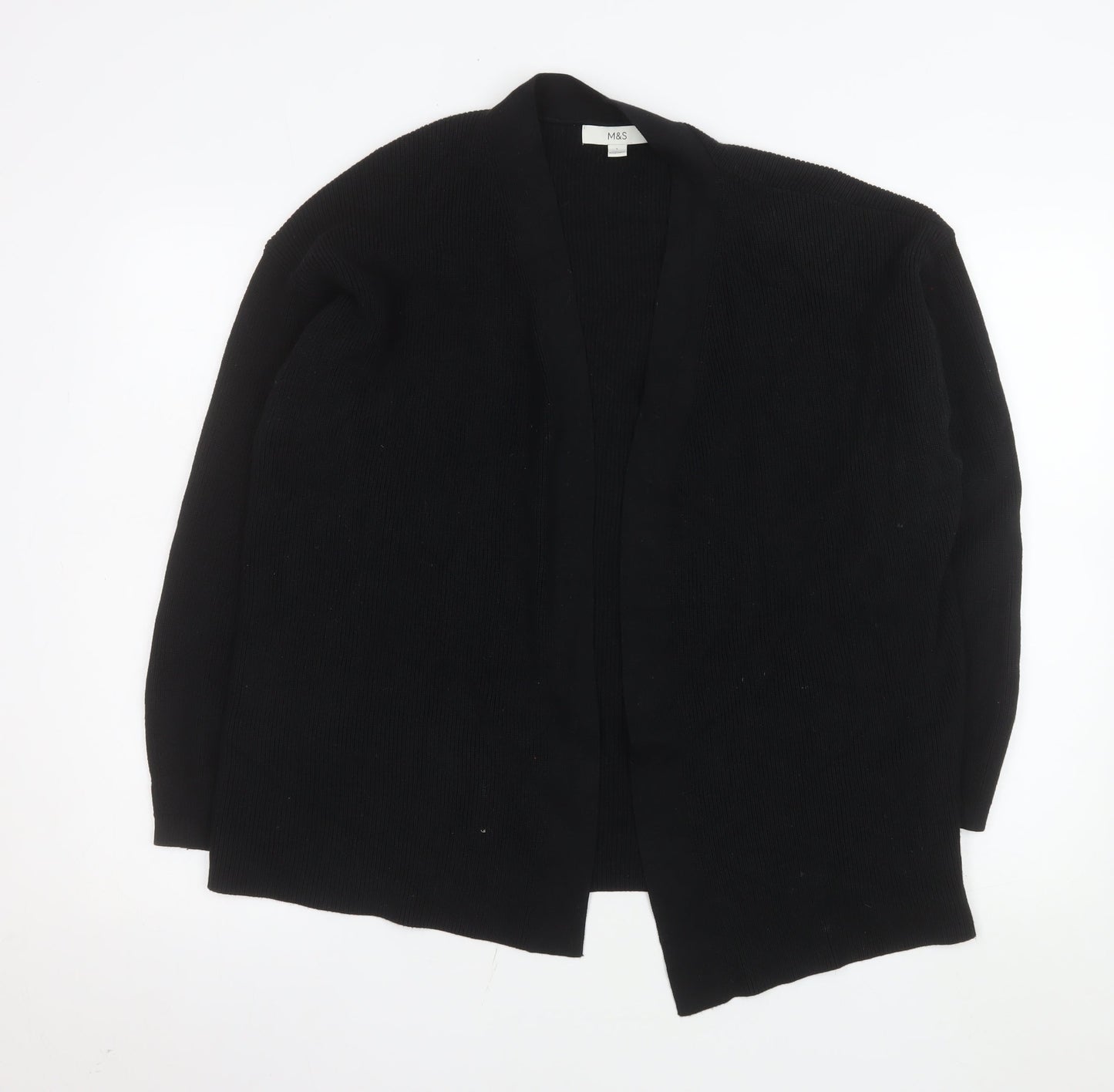 Marks and Spencer Women's Black Knit Cardigan L Relaxed Fit