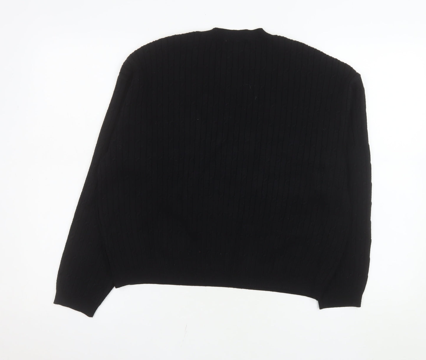 Apricot Womens Black Cable Knit Crew Neck Jumper Size 12
