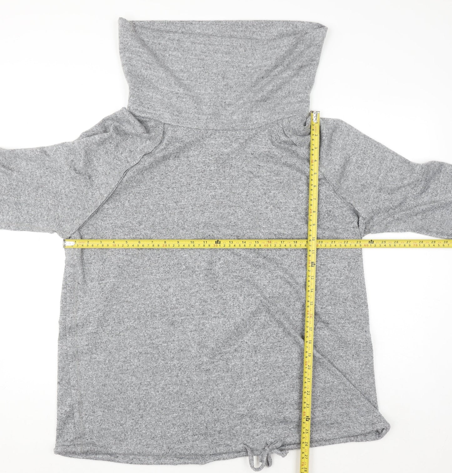 Yours Women Grey Long Sleeve Cowl Neck Pullover Sweatshirt Size 22-24