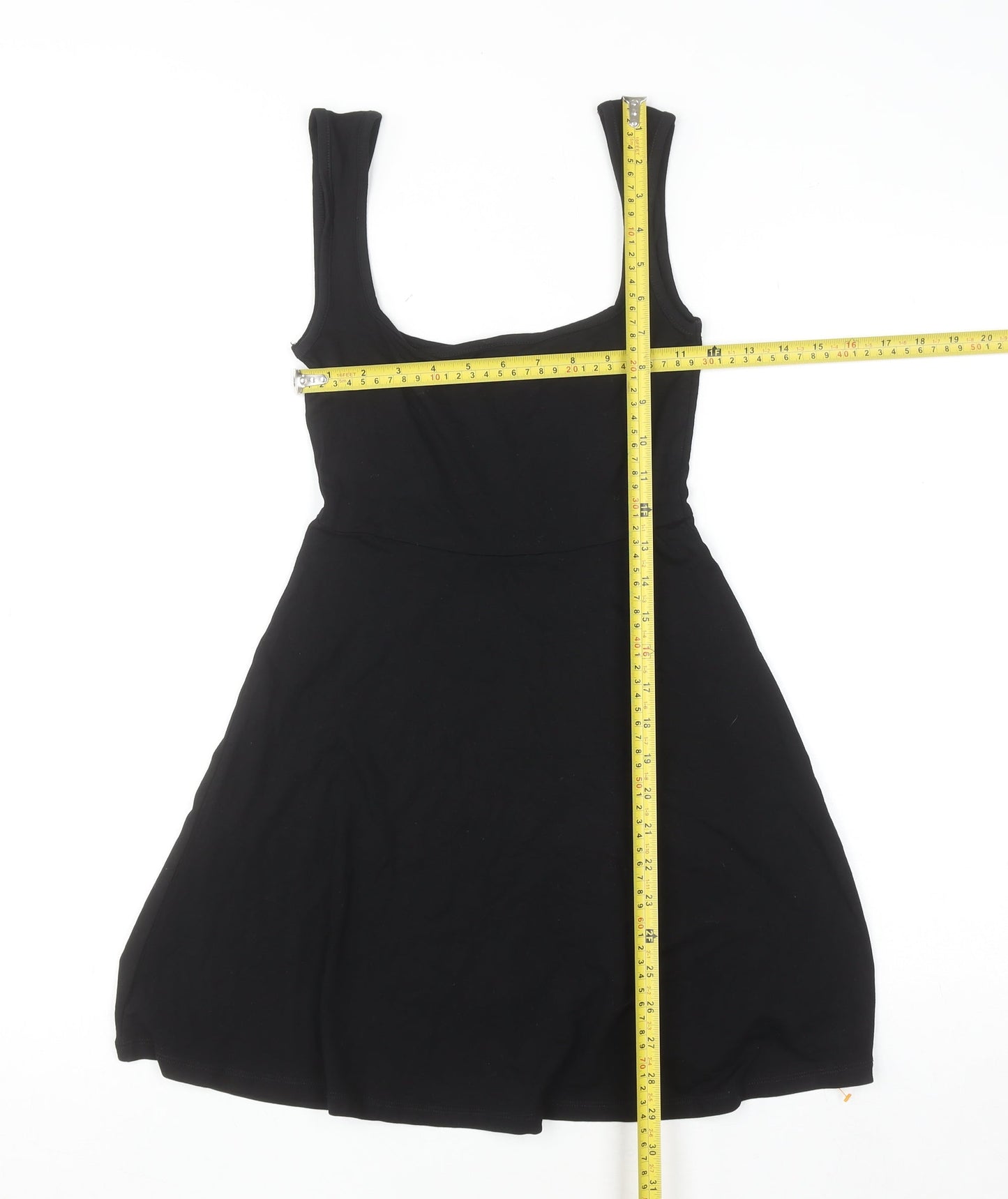 ASOS DESIGN Women's Black Scoop Neck Jersey Tank Dress Size 6