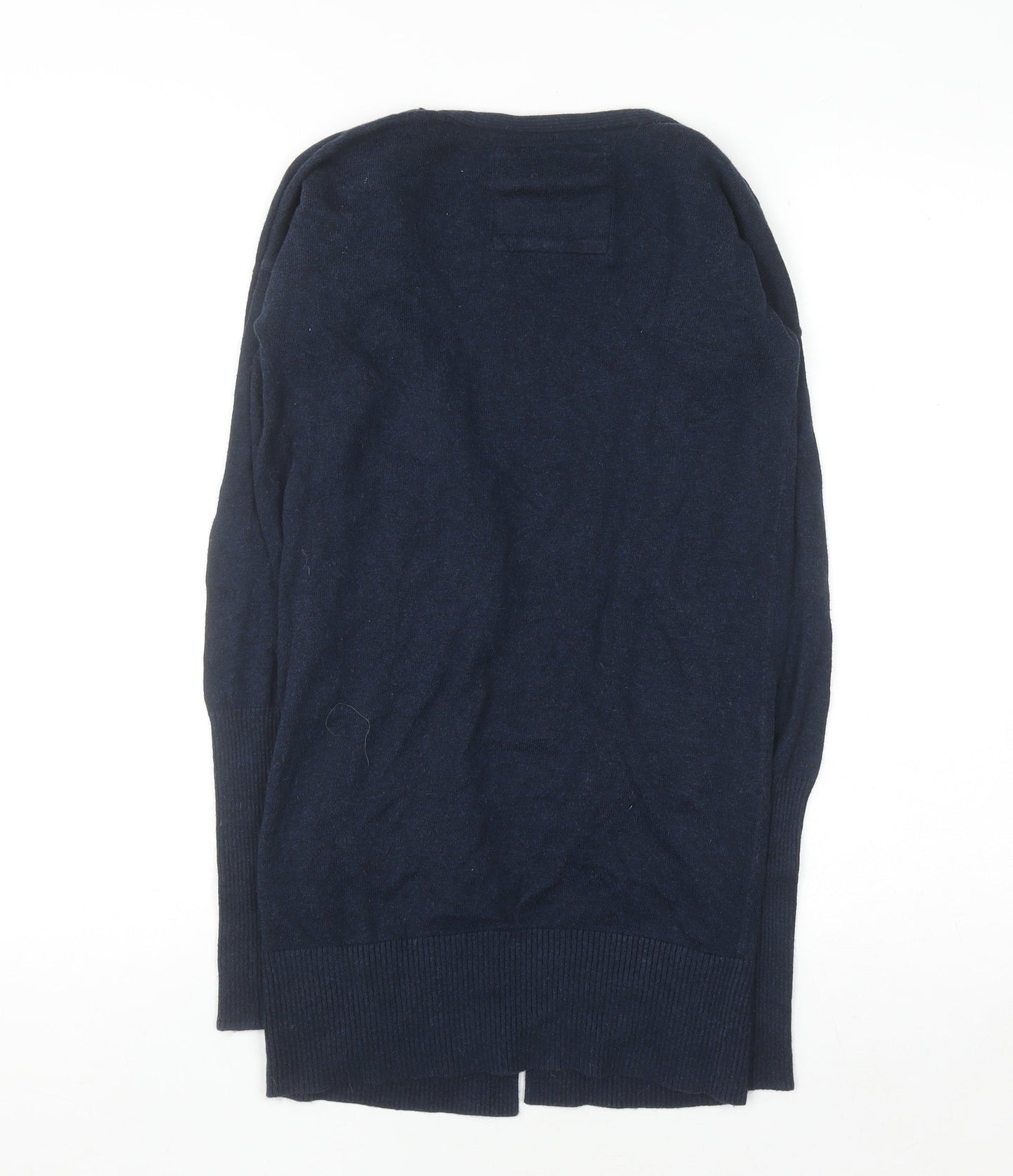 Hollister Womens Blue Ruffle Edge Cardigan XS Long Sleeve Knitwear