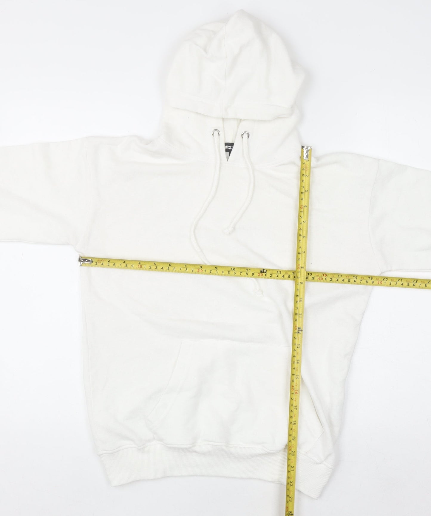 Missguided Women's White Pullover Hoodie Size 6 Cotton Blend