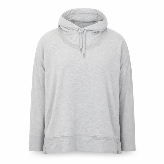 Yogalicious Womens Grey Wrap Back Hooded Pullover XL Lightweight Hoodie