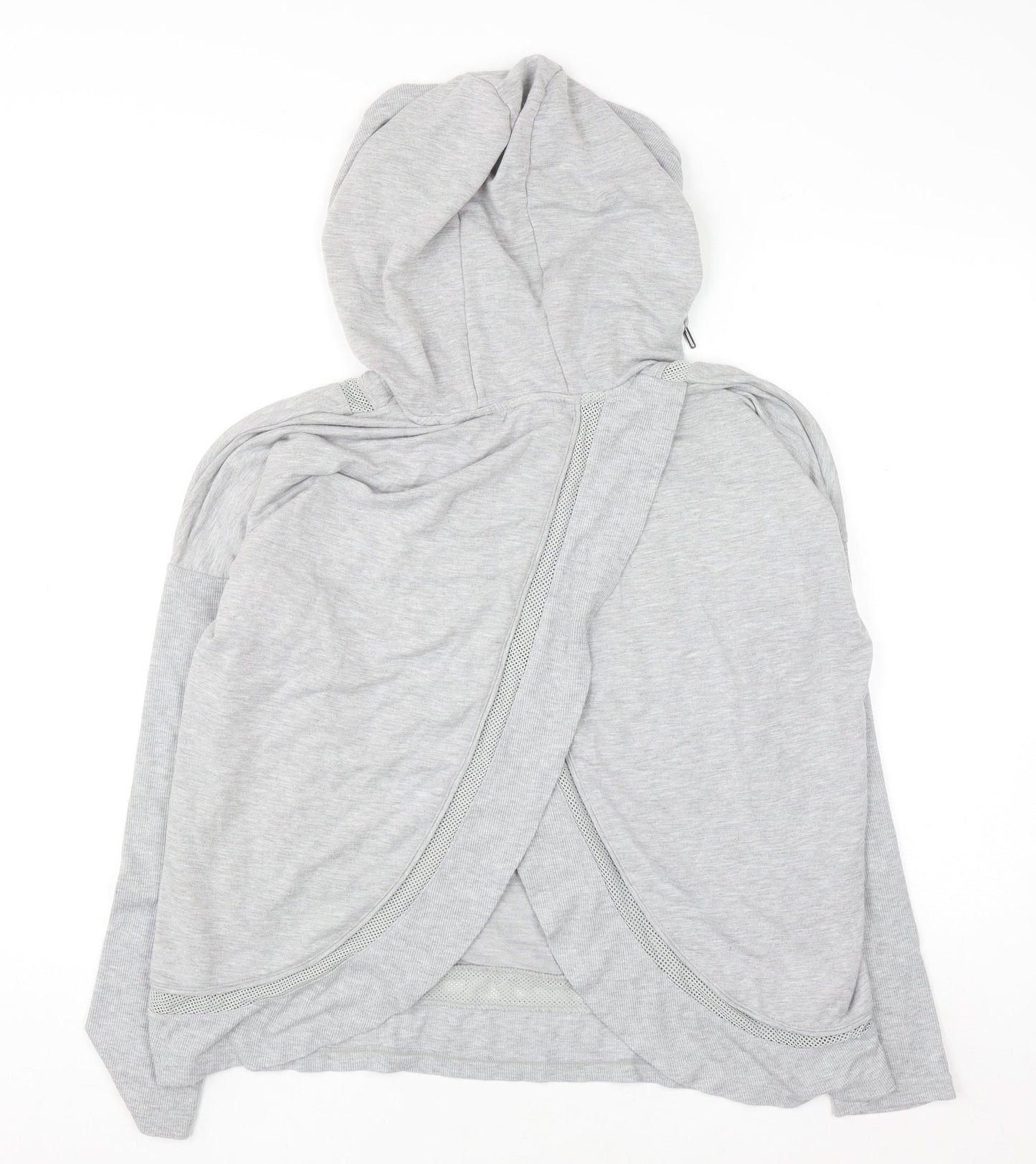 Yogalicious Womens Grey Wrap Back Hooded Pullover XL Lightweight Hoodie