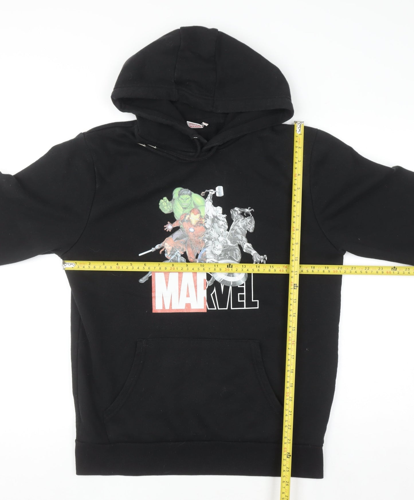 Marvel Men's Black Pullover Hoodie M Avengers Graphic Fleece