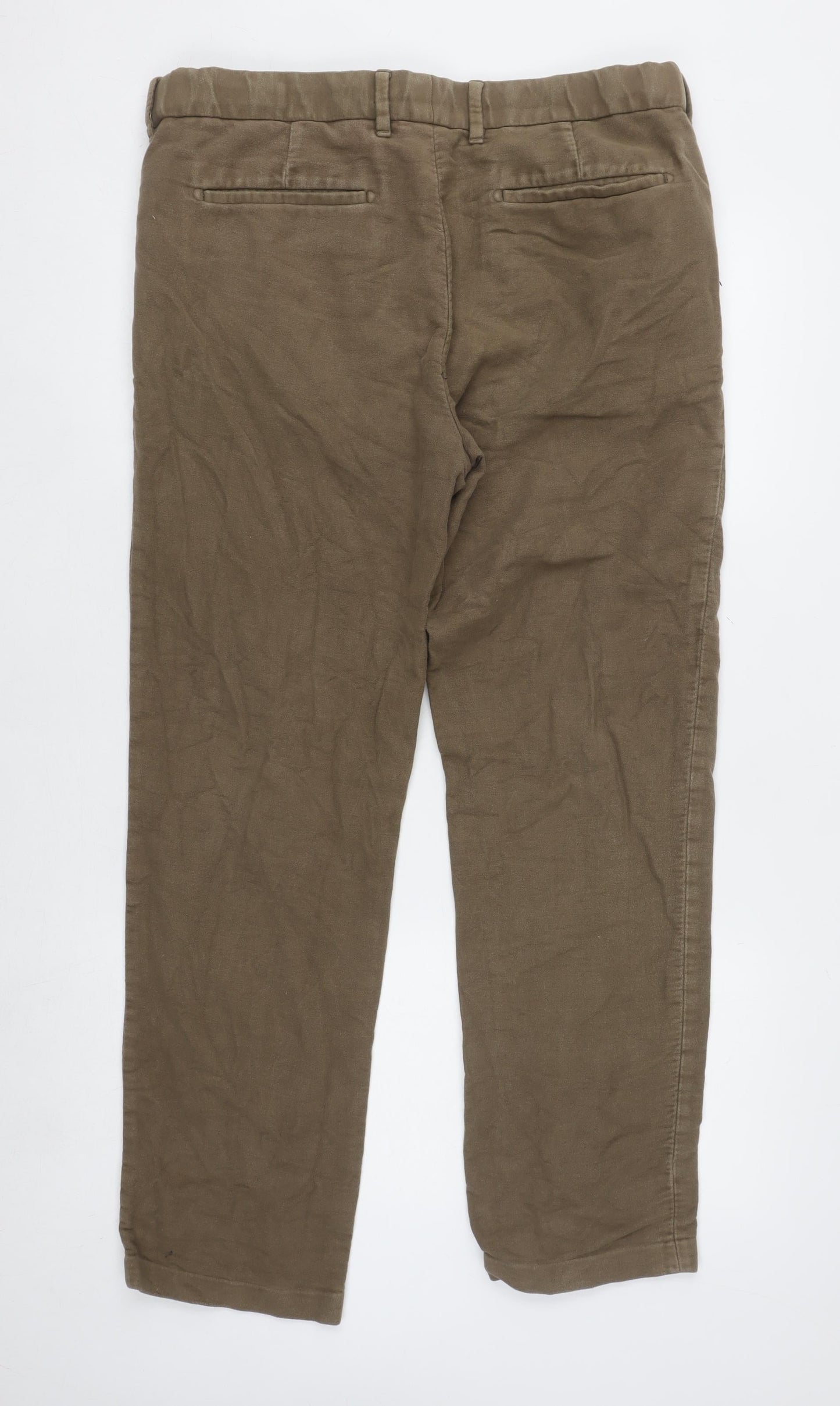 Marks and Spencer Men's Brown Regular Fit Chino Trousers 36W 31L
