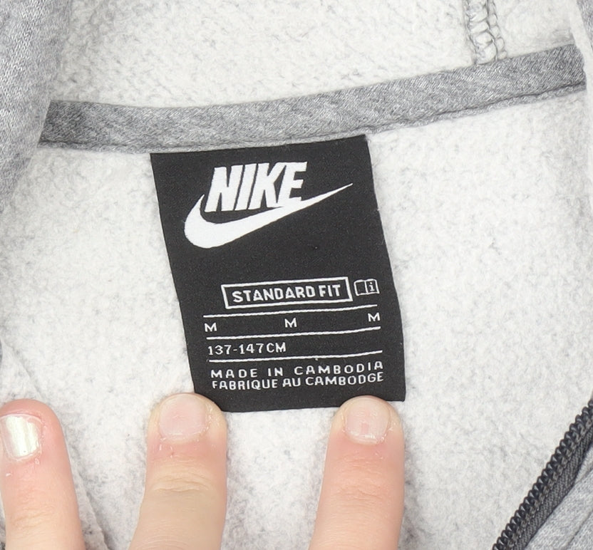 Nike Boys Grey Full Zip Hoodie Size M 137-147cm Standard Fit