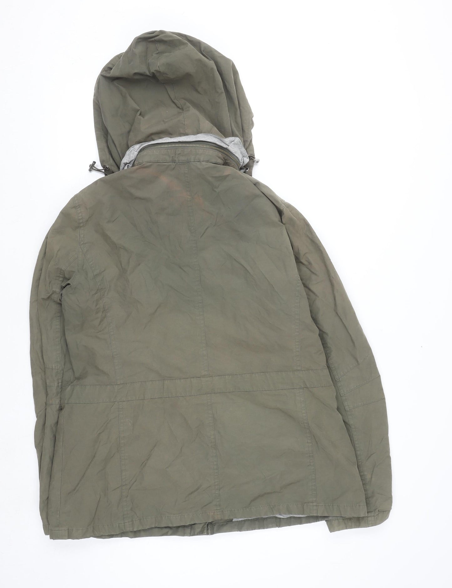 Kew Women’s Green Cotton Hooded Parka Jacket Size 14