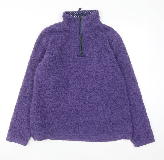 Alpine Trek Women's Purple 1/4 Zip Fleece Pullover Sweatshirt M