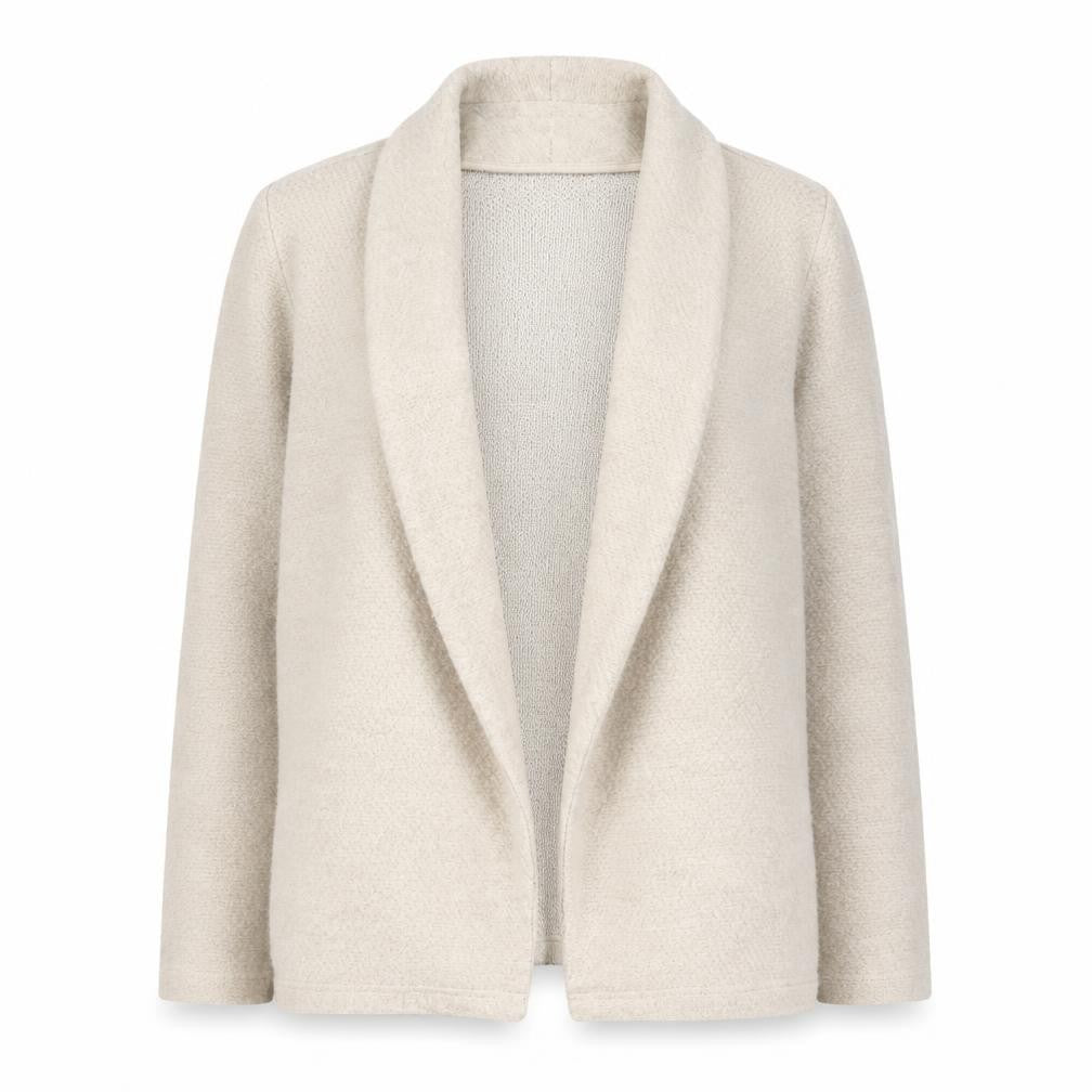 Springfield Women Beige Wool Blend Open Cardigan Size 12