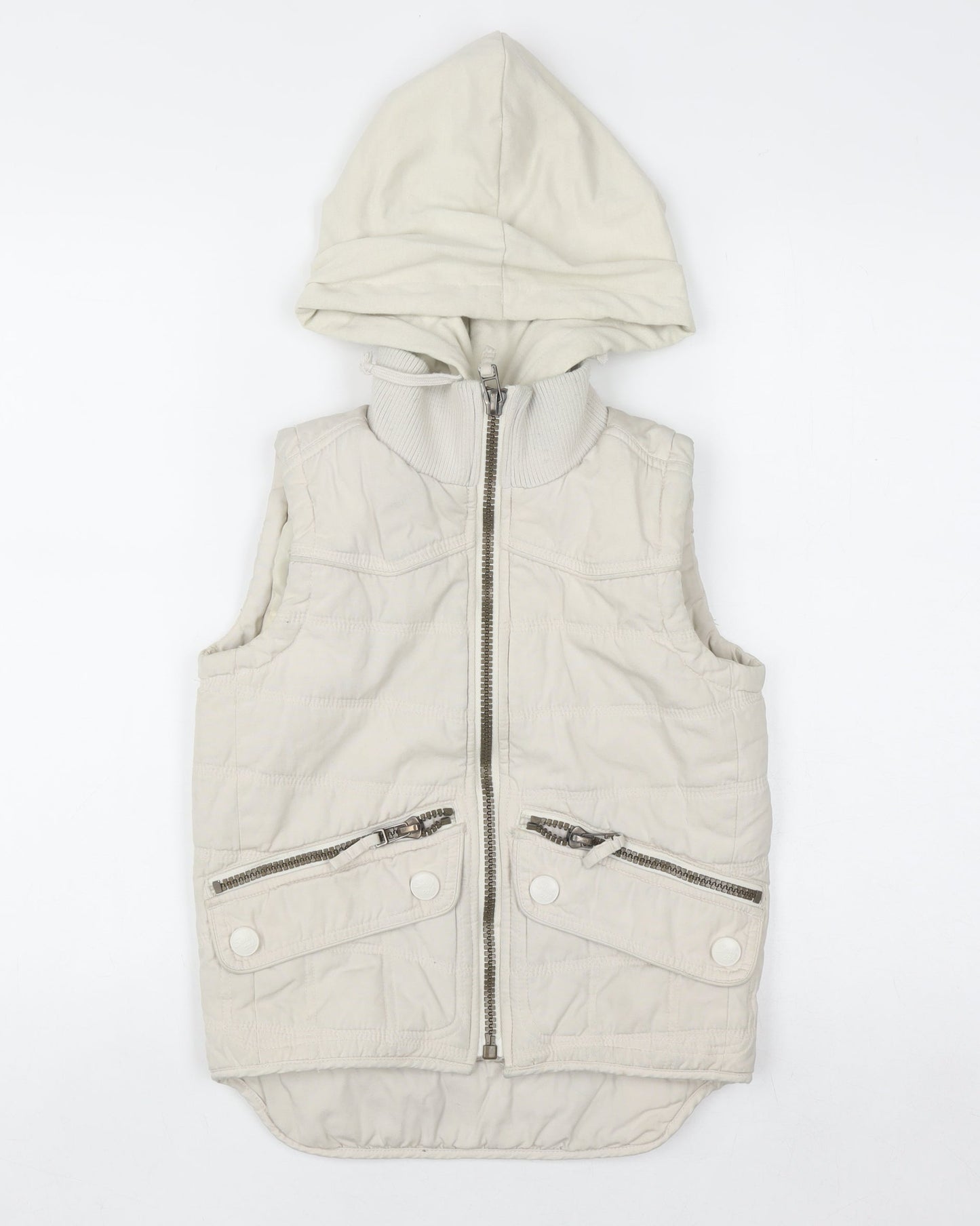 Soul Cal Women's Beige Hooded Padded Waistcoat XS