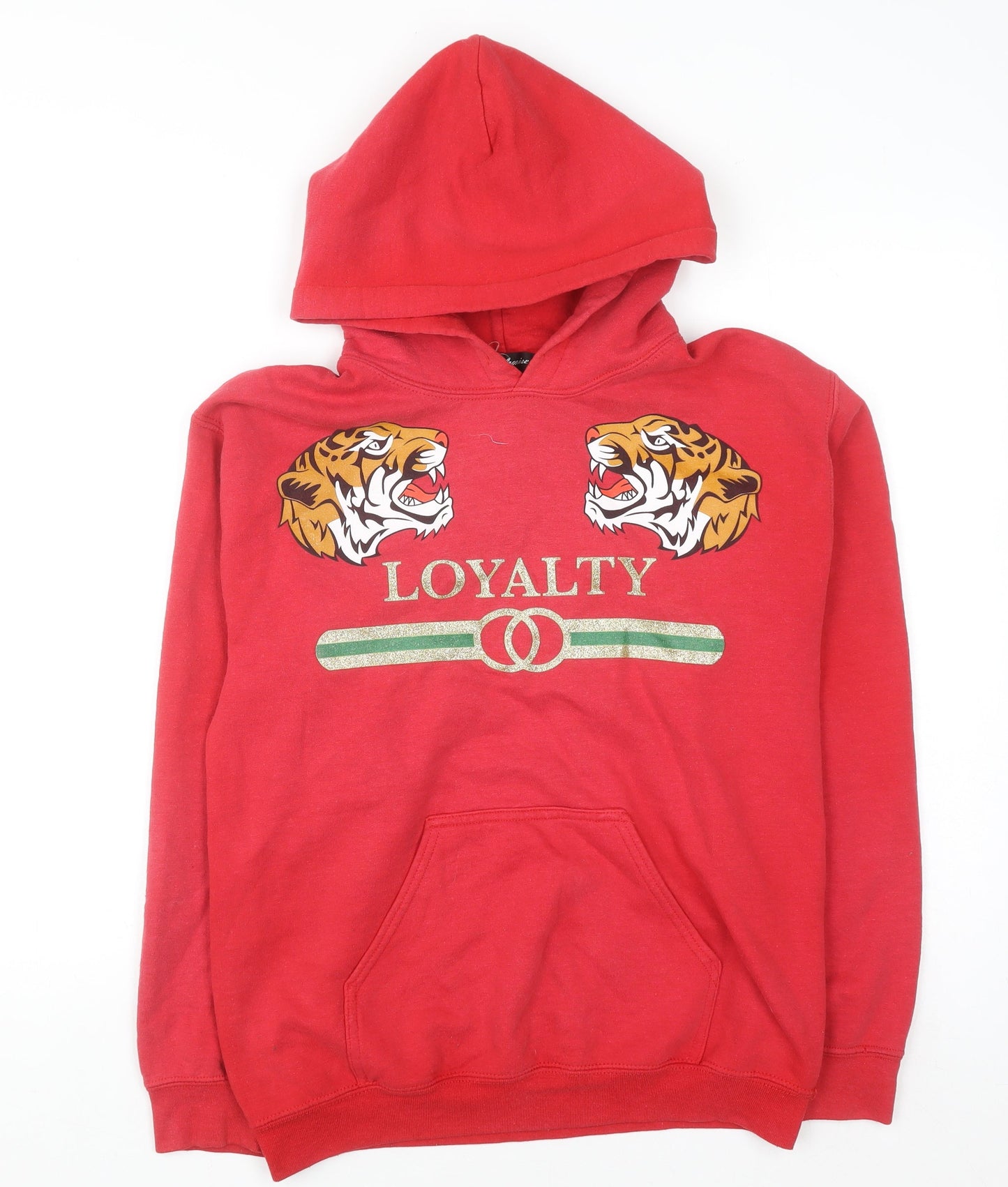 Gildan Women's Red Tiger Graphic Pullover Hoodie Size S