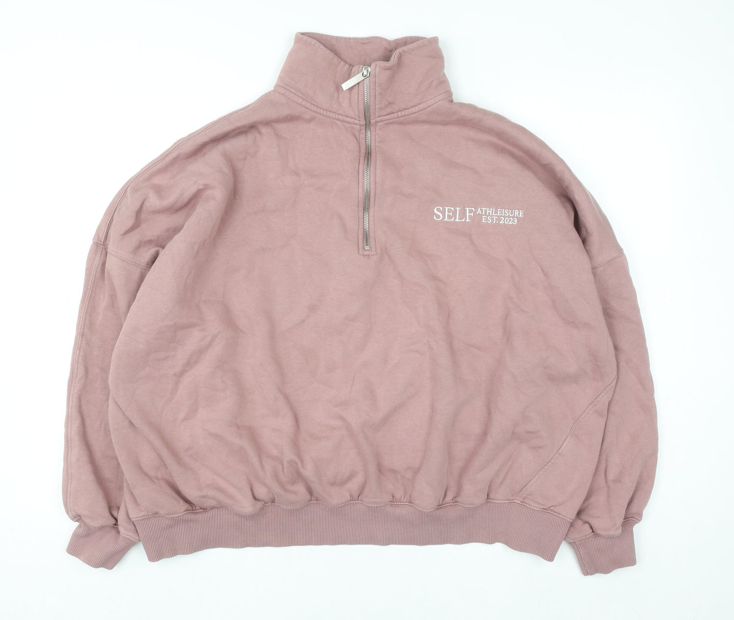 Self Women Mauve 1/4 Zip Hoodie Sweatshirt XL Cotton Blend