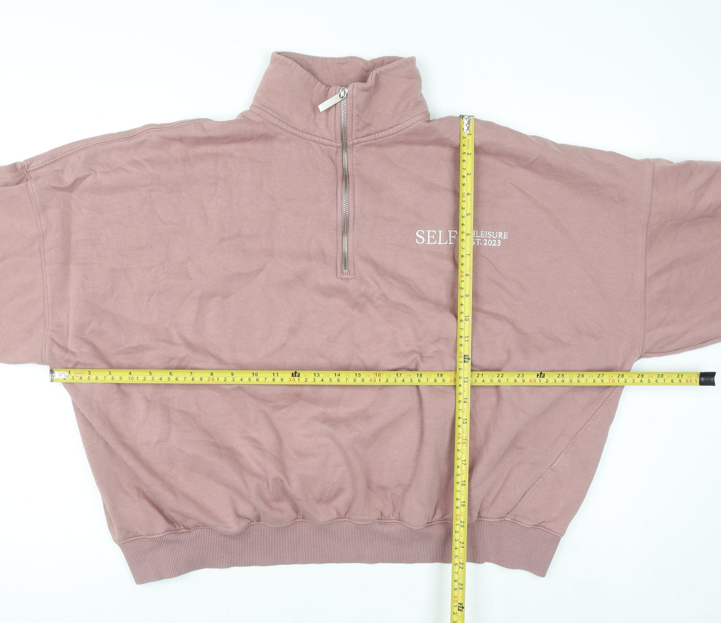 Self Women Mauve 1/4 Zip Hoodie Sweatshirt XL Cotton Blend