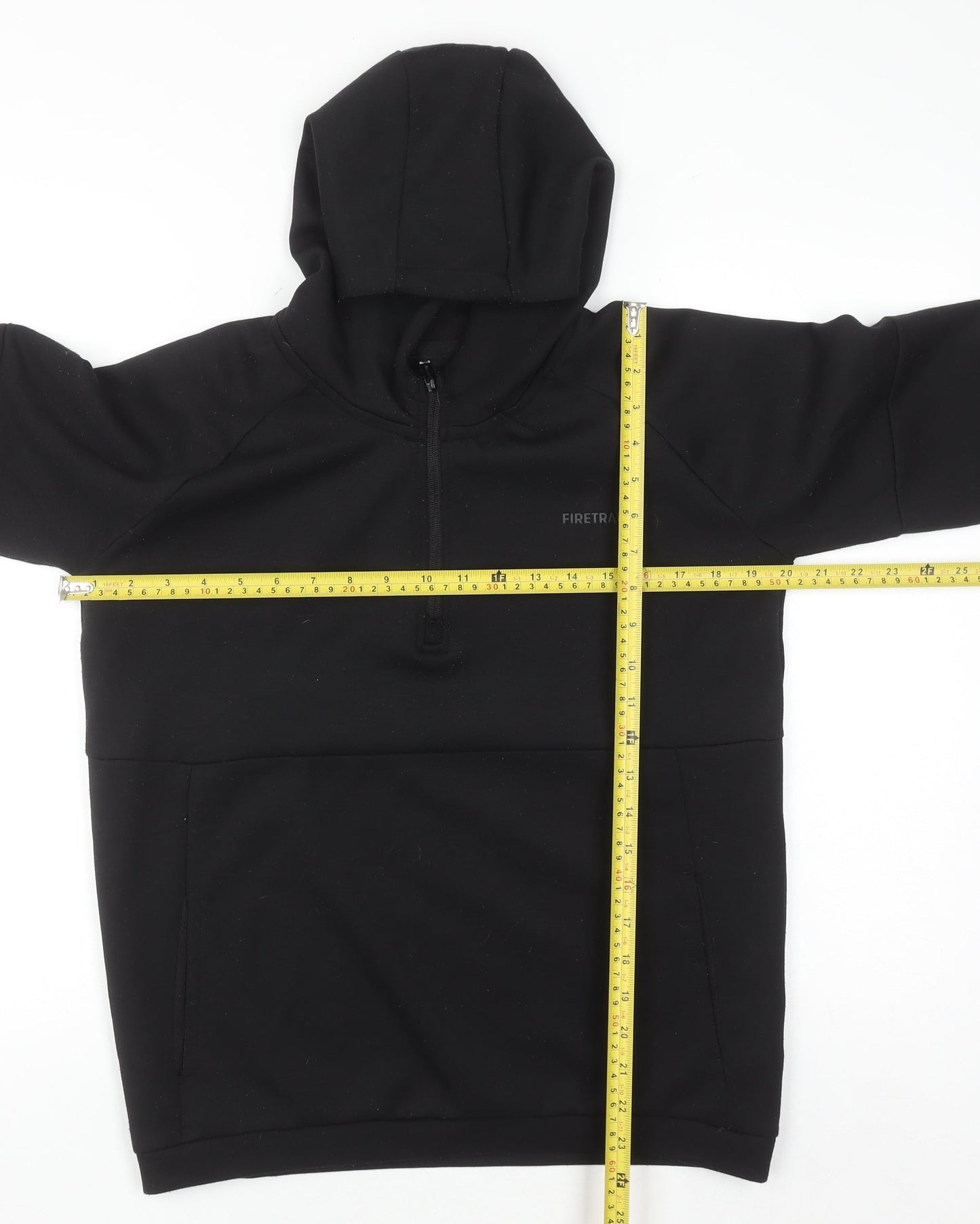 Firetrap Boys Black 13 Years 1/2 Zip Hooded Sweatshirt