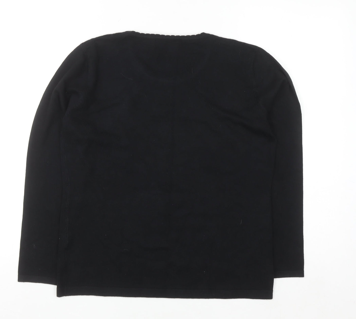 Just Elegance Womens Black Beaded Knit Pullover Jumper Medium