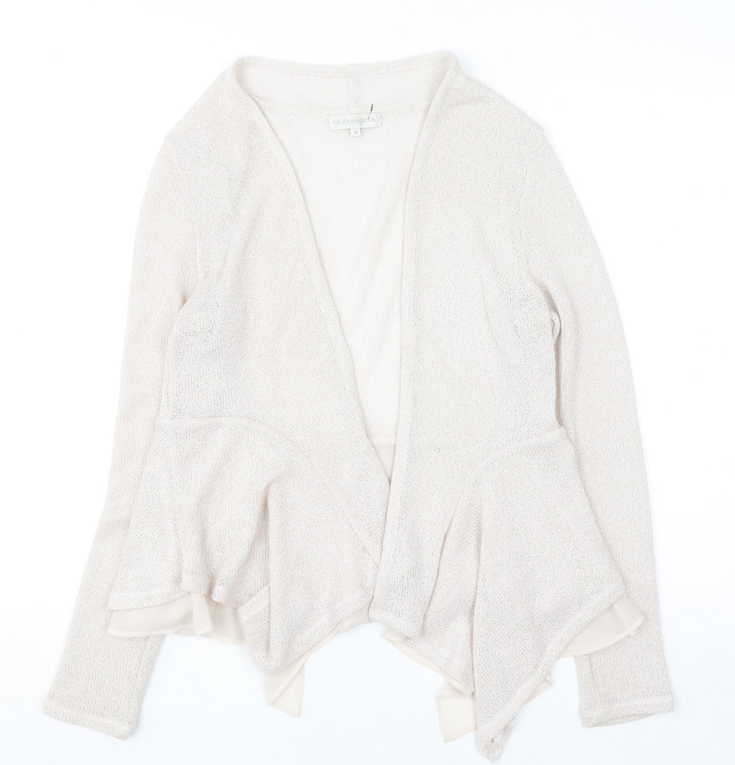 RJR John Rocha Women's Beige Open Knit Cardigan Size 12
