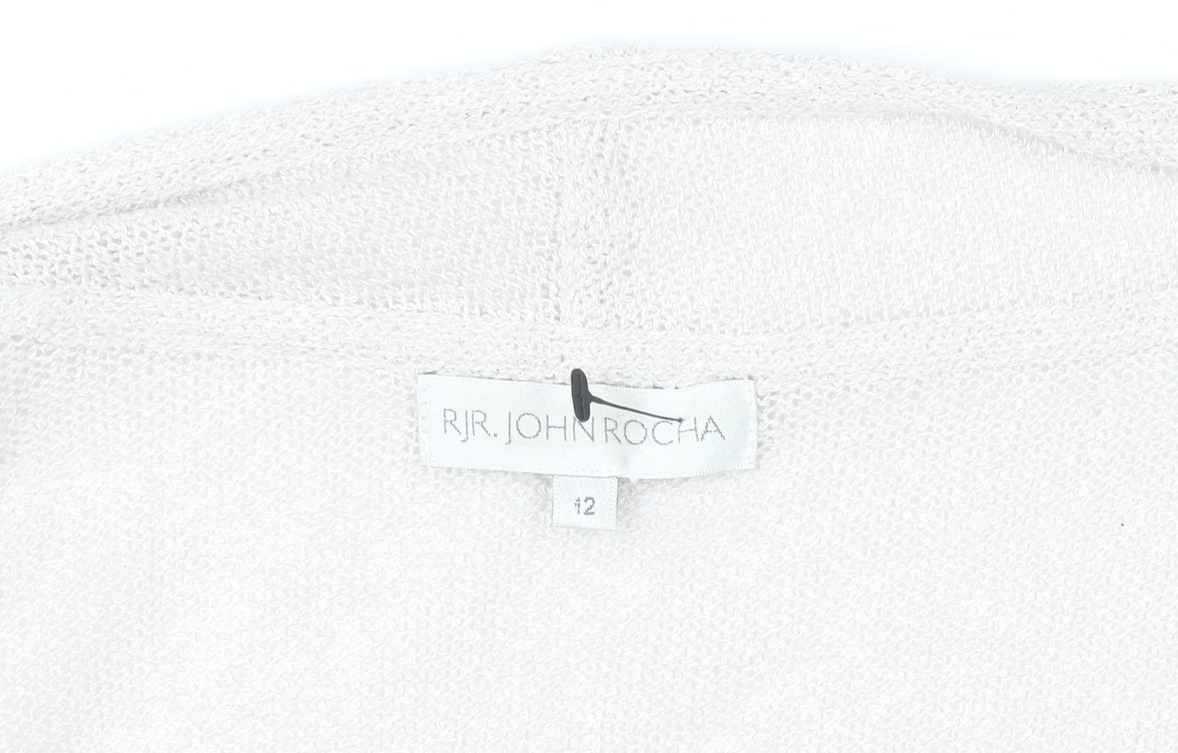 RJR John Rocha Women's Beige Open Knit Cardigan Size 12