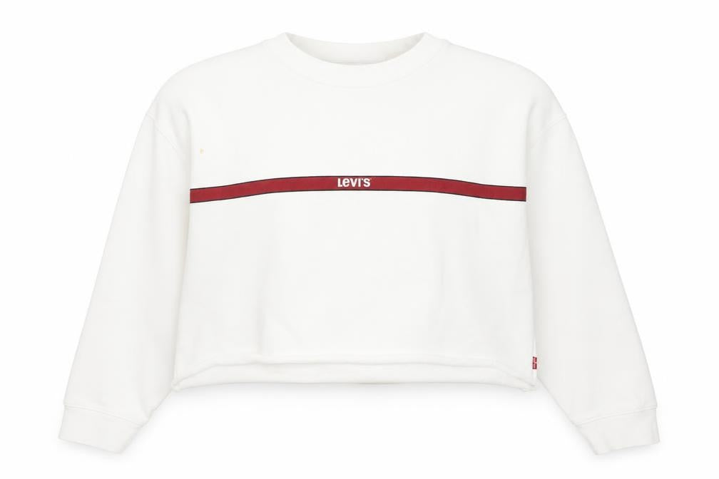 Levi's Women's White Crew Neck Pullover Sweatshirt Size S