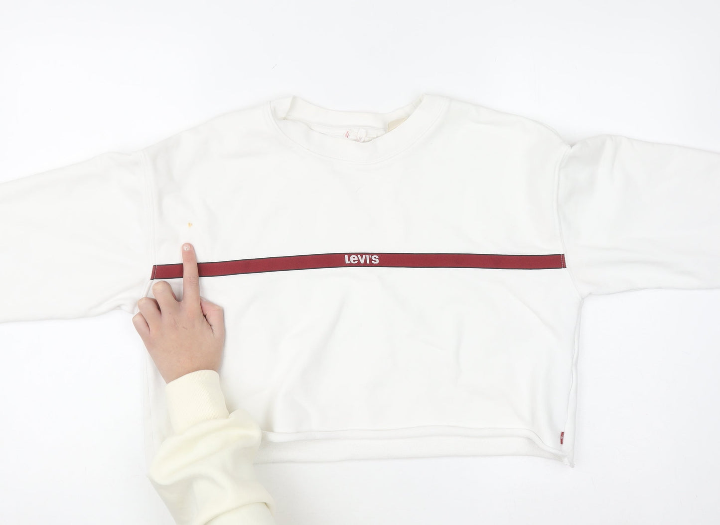 Levi's Women's White Crew Neck Pullover Sweatshirt Size S