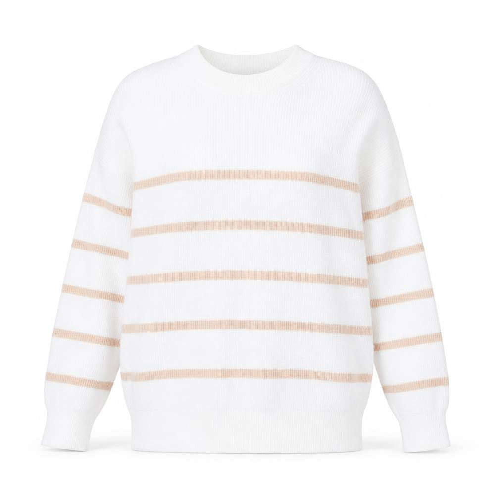 Phase Eight Women’s White Striped Knit Pullover Jumper XS