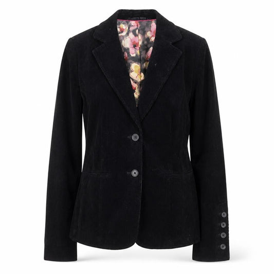 Marks & Spencer Per Una Black Corduroy Blazer Jacket Size 10