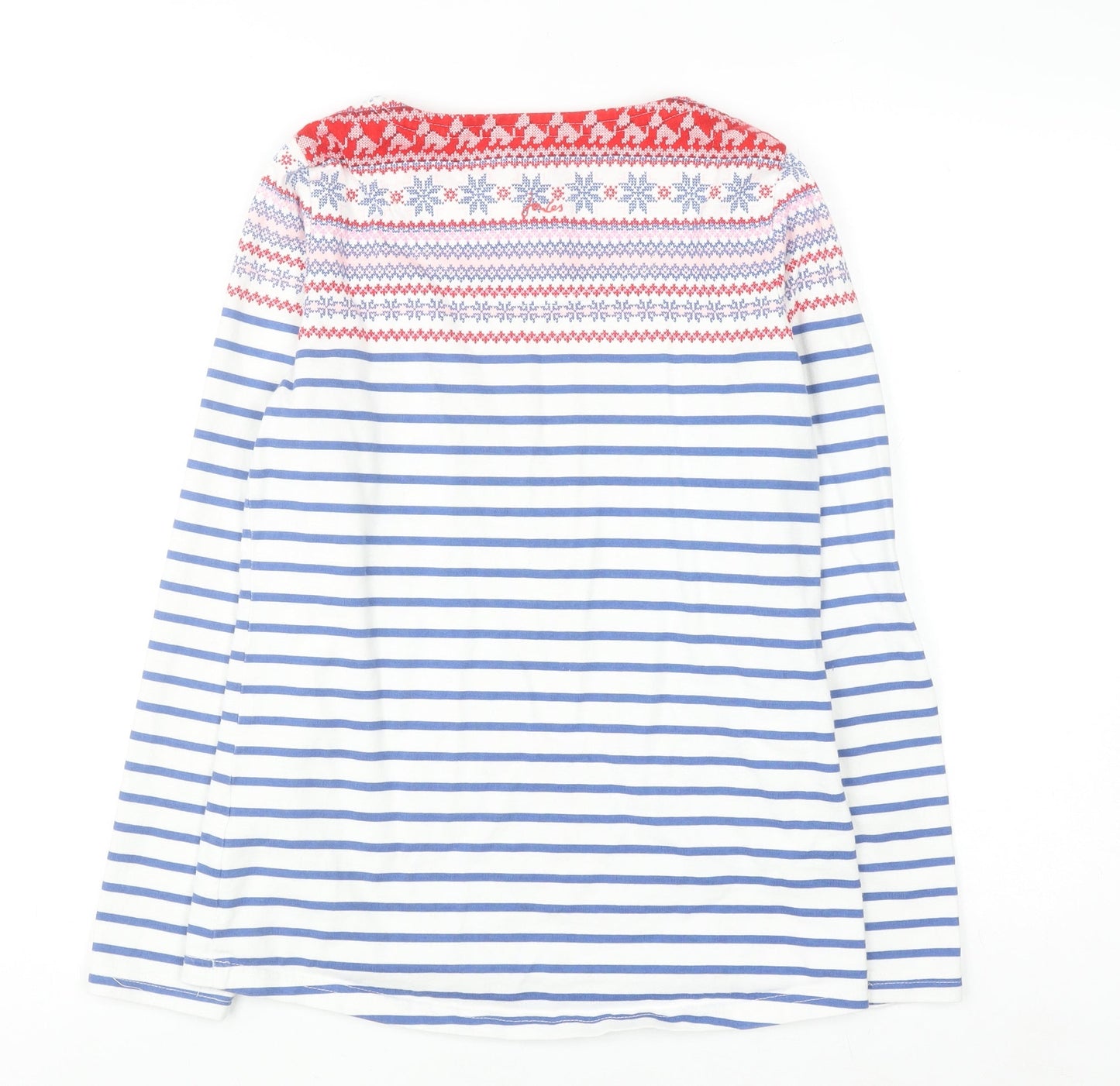 Joules Womens Multicoloured Striped Long Sleeve Cotton Top UK 10