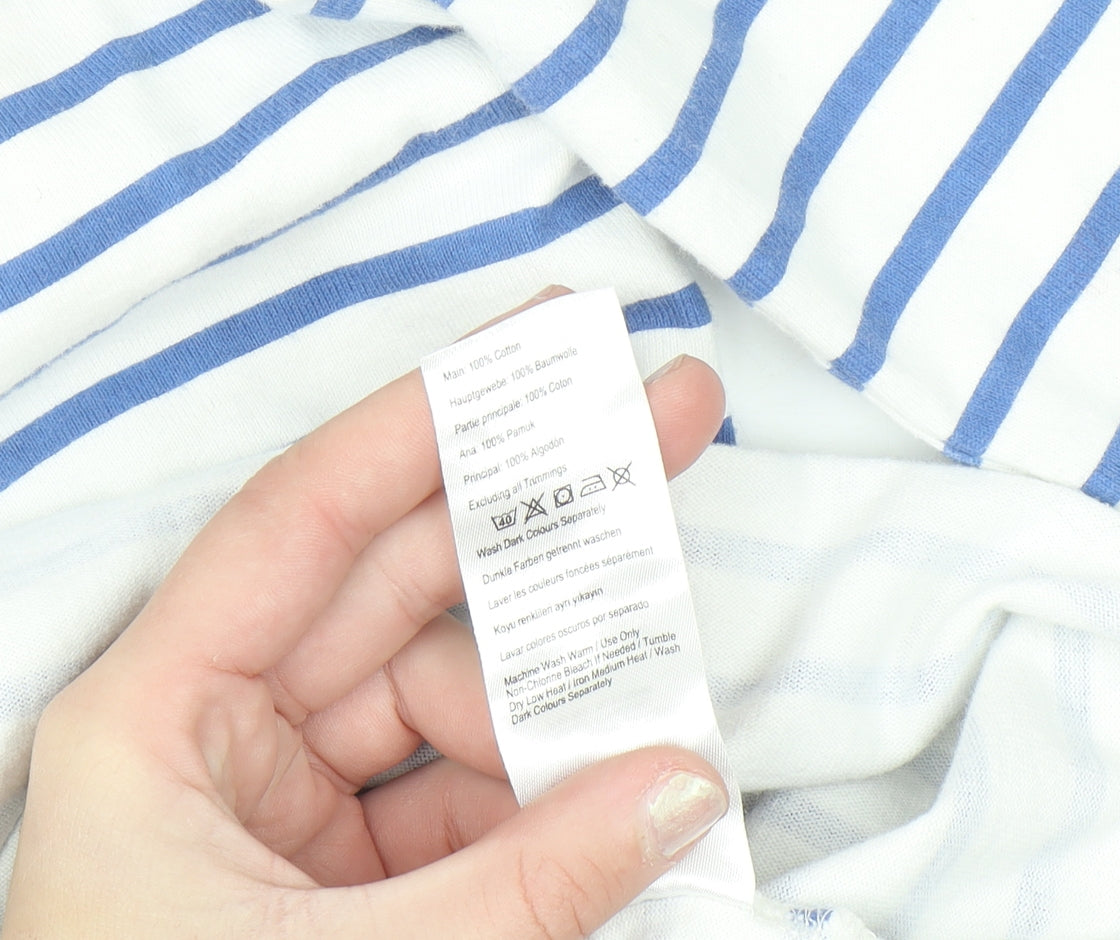 Joules Womens Multicoloured Striped Long Sleeve Cotton Top UK 10