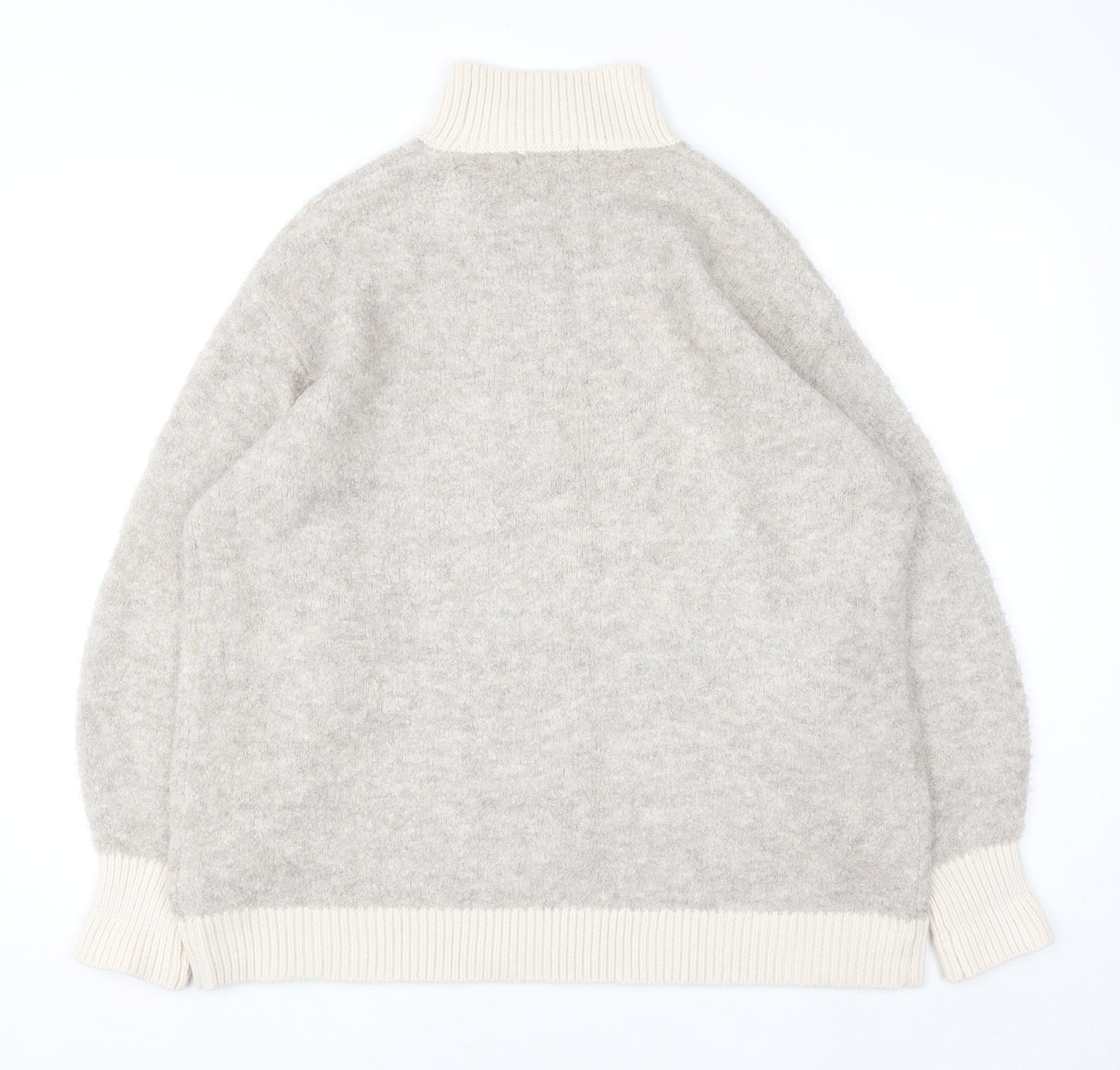 Marks and Spencer Women Beige Roll Neck Knit Jumper Size L