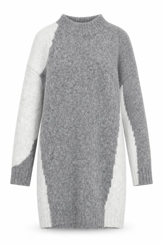 Topshop Women’s Grey Colourblock Knit Jumper Dress M