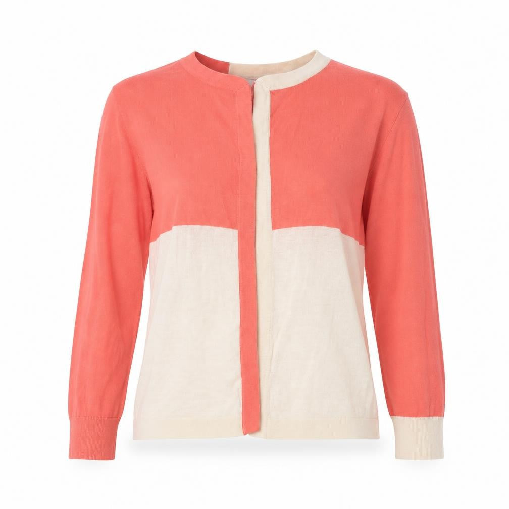 Ted Baker Women's Pink Beige Crew Neck Cardigan Size 10