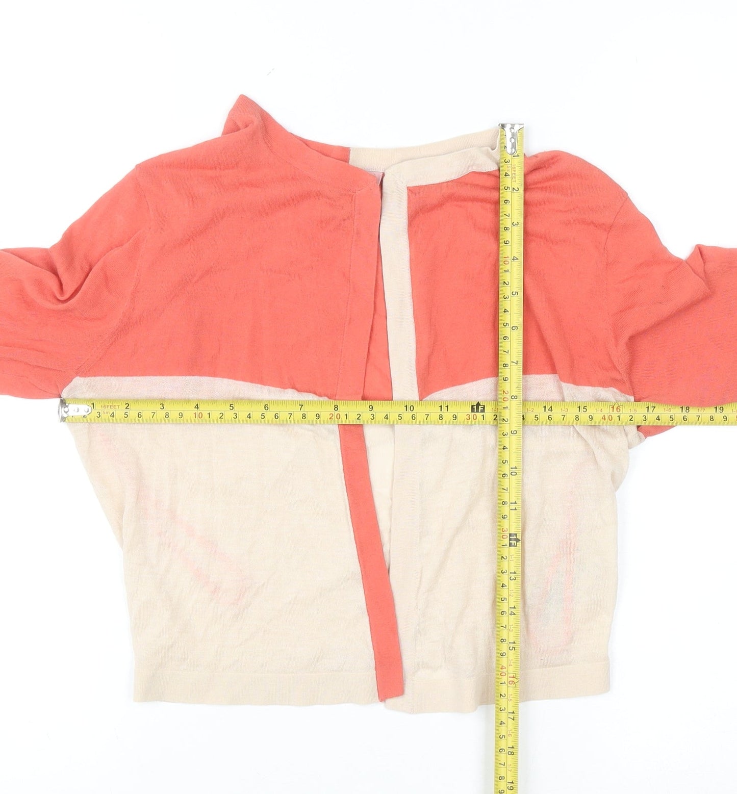 Ted Baker Women's Pink Beige Crew Neck Cardigan Size 10