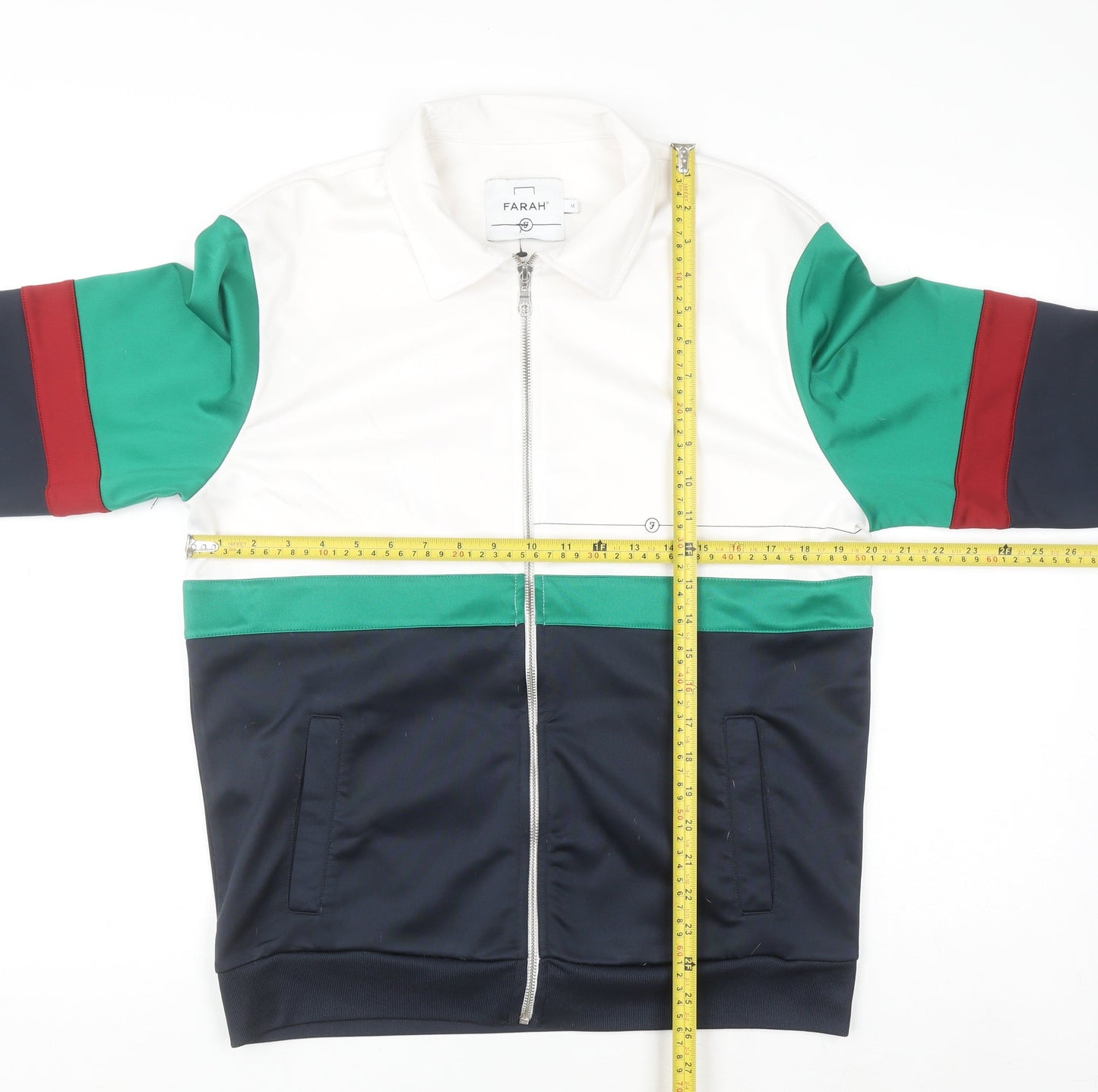 Farah Men's Multicoloured Full Zip Collared Sweatshirt M
