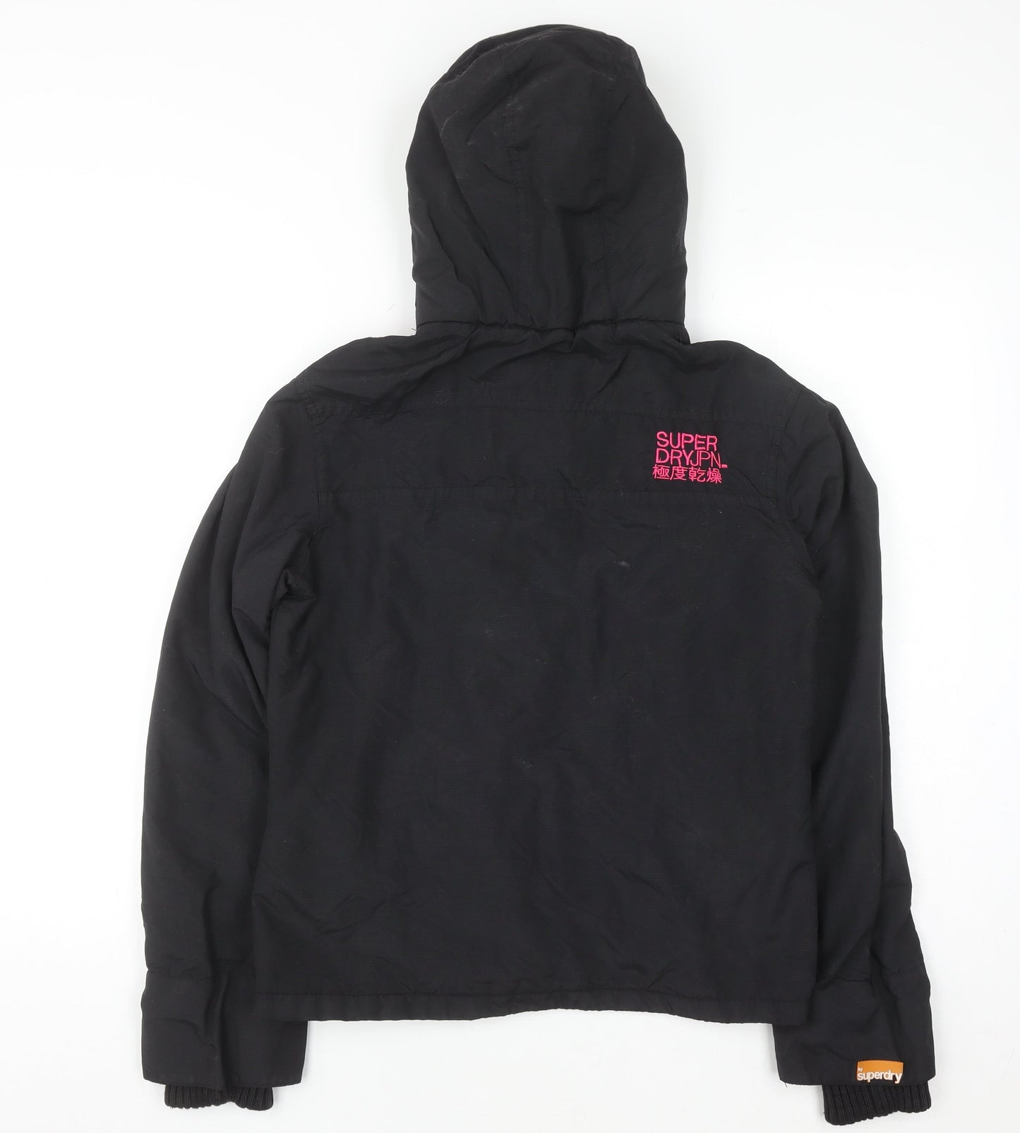 Superdry Women Black Hooded Puffer Jacket M Water Resistant